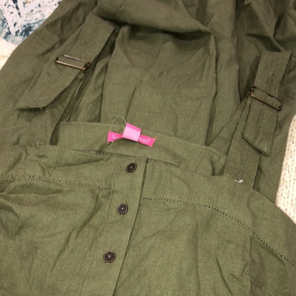 𝅺Woman Within 14W olive green linen bend maxi dress - Picture 6 of 8